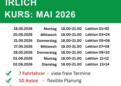 Theorieunterricht in Irlich im Mai 2026