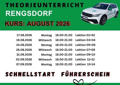 Theorieunterricht in Rengsdorf im August 2026
