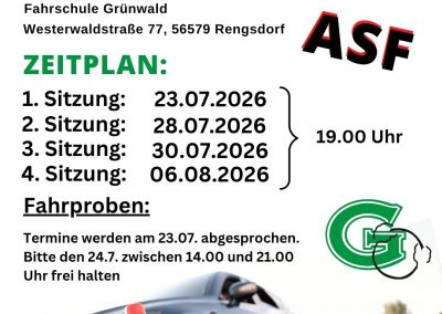 Unser Aufbauseminar (ASF) ab Juli 2026 in Neuwied.