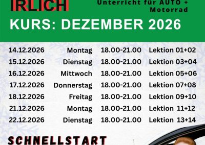 Unser Theorieunterricht in Irlich im Dezember